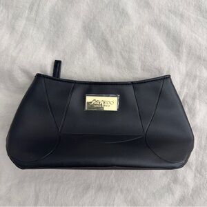 Shiseido Black Cosmetic Bag with Gold Accent